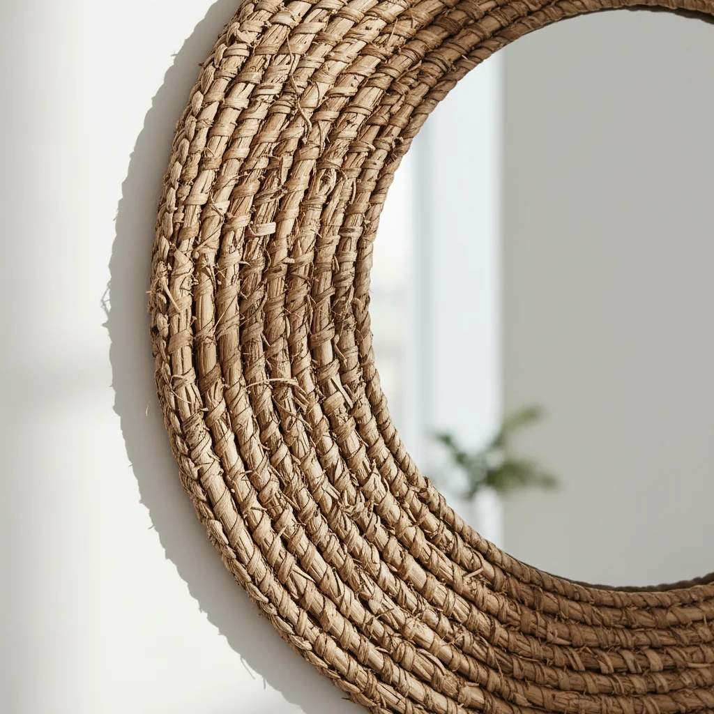 Nordal rattan wall mirror image 3